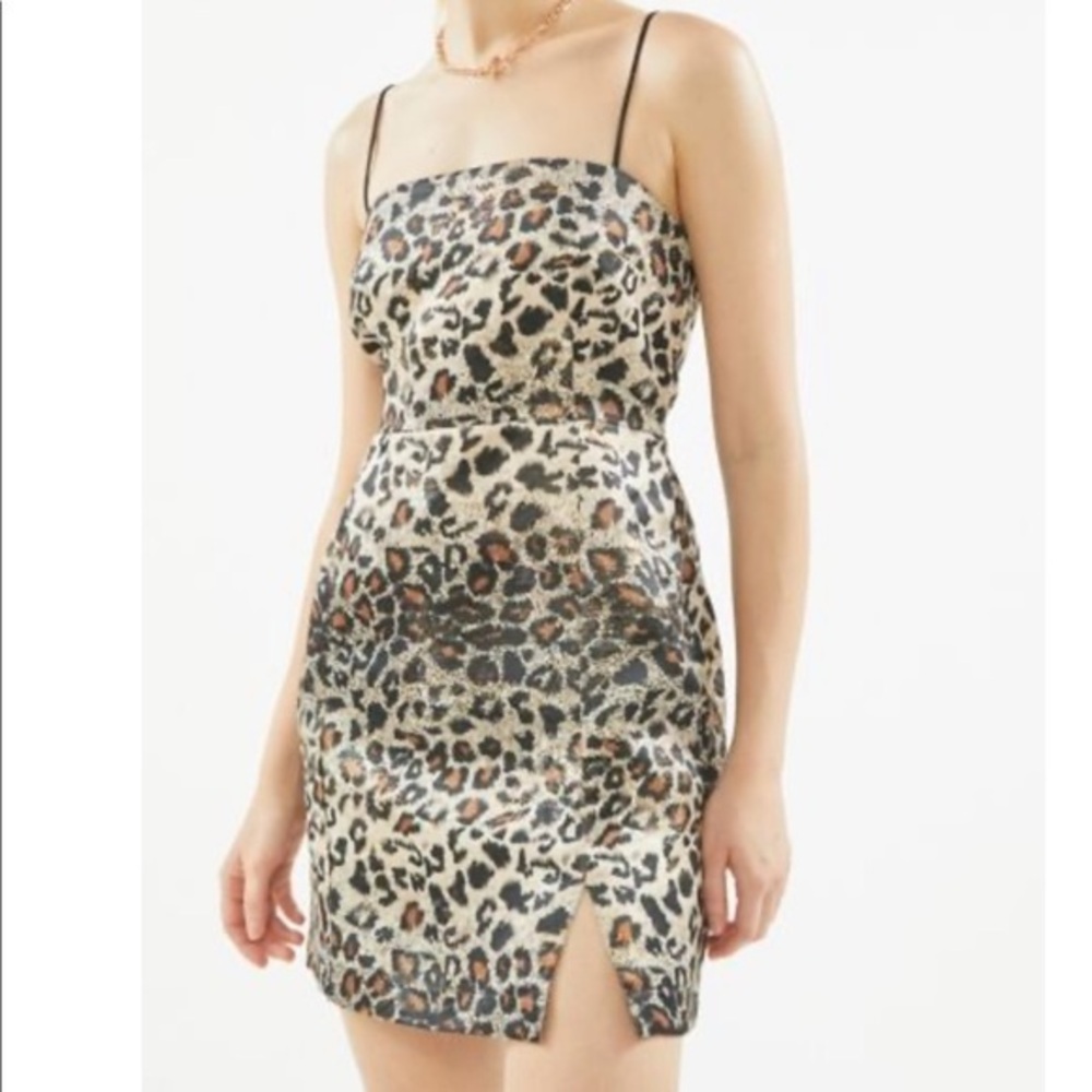 New Urban Outfitters Shimmer Leopard Animal Print Mini Cocktail Dress